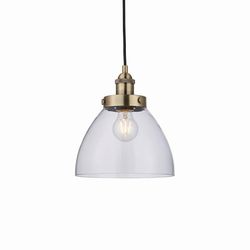 Endon Lighting Endon Hansen - 1 Let vedhæng Glas, Antik Messing Plate, E27