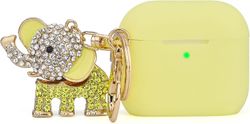 Heyone Airpods tredje etui cover søt 2022, silikon Airpods 3 beskyttende etui med bling elefant nøkkelring kompatibel for Apple Airpods tredje \ u2...