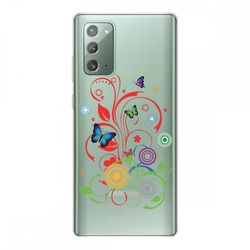 Crazy Kase Hull For Samsung Galaxy Note20 I Silikone Fleksibel 1 Mm, sommerfugle og cirkler