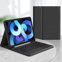 Ipad 6 Ipad 5 Air 2 Pro 9,7 tuuman näppäimistökotelo kosketuslevyllä Söpö pyöreä näppäinvärinäppäimistö Ipad 6. 5. sukupolven irrotettava Bluetooth...