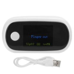 Sormenpään pulssioksimetri ladattava veren happisaturaatiomittari digitaalisella näytöllä Valkoinen