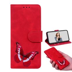 Etui til Oneplus Nord N20 5g Butterfly Cover Premium Læder Magnetisk- Pink Rød