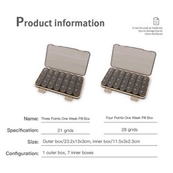 Ugentlig Pilll Box Stor kapacitet Medicin Dispenser 7 dages Tablet Organizer Opbevaring Box Compartment Pill Sag Container Pastillero 28 hole