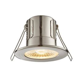 Saxby Lighting (Poole) Shieldeco Brand Bedømt Integreret LED Badeværelse Forsænket Lys Satin Nikkel Plade, Akryl IP65