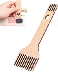 Kudonta kangaspuukampa kaksipäinen puinen kangaspuu kampa hapsukampa punotut työkalut käsityö kuvakudos matto