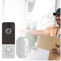Dørklokke Kamera, Wifi Kamera Ring Detection Video Dørklokke Vidvinkel Vis Night Vision HD Cloud Storage (sort)