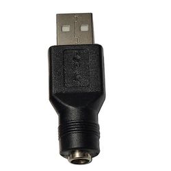 Musta USB to DC-sovittimelle USB 2.0 naaras DC 5.5x2.1mm virtalähteelle