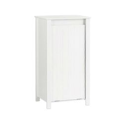 Säilytyspyykkikaappi Kylpyhuoneen vapaasti seisova lattiakaappi irrotettavalla pyykkikorilla, SoBuy BZR100-W Valkoinen 45x35x85.5cm