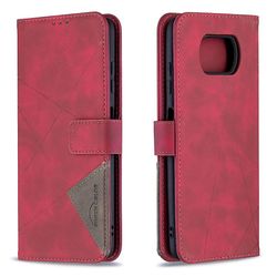 Gangxun Premium læderetui til Xiaomi Poco X3 Nfc Rød