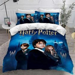 D Vuodevaatteet Pussilakana Vuodevaatteet Harry Potter Pussilakanan koko Pussilakana + yhteensopivat tyynyliinat 135*200 cm Yhden hengen huone 135x...