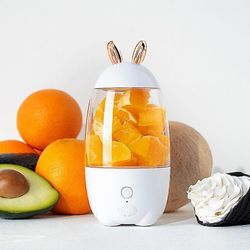 Bærbar elektrisk juicer kop blender, Mini Smoothie kanin form hvid