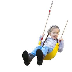 Yunshu Børn Eva Swing Set String Seat Playground Gynger Kids Backyard Udendørs gul