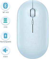 Bluetooth-mus - Trådløs dual mode mus (bluetooth 4.0 + Usb) - Baby Blue