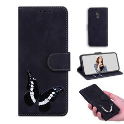 Etui til Lg Stylo 5 Butterfly Cover Premium Læder Magnetisk- Pink Sort