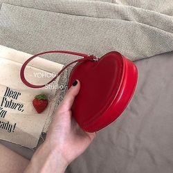 Heart Purse Heart Shaped Coin Purse Red Heart Wallet Crossbody Bag Shoulder Bag Wallet