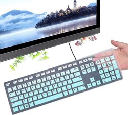 Xmaid Tastaturdæksel, kompatibel med Dell Wired Keyboard Kb216 &; Dell KM636 Km636(v2) trådløst tastatur, Vandtæt antistøvtastatur, beskyttende hud...