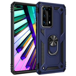 Stødsikker rustningskasse til huawei y8s/y9 2019 med støttefod all inclusive cover blå rpc2643