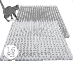 16 pakkaus kissaa hylkivä ulkona oleva scat-matto kissat Koirat Muovimatot piikillä Kirkas piikkinen pelotekoulutus Lemmikkimatto Kissan hylkivä ma...