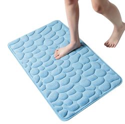 Handuo Bade tæpper Mat Badeværelse Gulvmåtte Sæt Memory Foam Bathmat blå 40*60cm