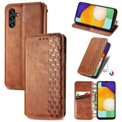 Kompatibel med Samsung Galaxy A13 5g Flip Case Etui Vintage Wallet Flip Cover med magnetisk lukning Coque - Blå brun