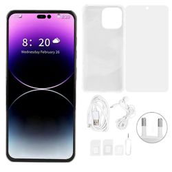 i14 ProMax -älypuhelin 6.7 tuuman 4G-verkko 4 Gt RAM-muistia 128 Gt ROM 4000mah akku matkapuhelin Android 12:lle Sininen EU-pistoke