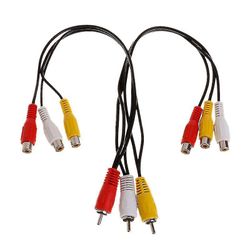 1pc 3 Rca Mandlige Jack til 6 Rca Kvindelige Plug Splitter Audio Video Av adapter kabel