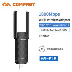 Etwork Cards & Adapters Comfast USB Wifi-adapter Wifi 6 1800mbps 2.4g/5GHz Dual Band 802.11ax Mu-mimo Wifi-adapter Usb3.0 Wifi nettverkskort for da...