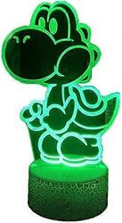 Yoshi 3D yövalo, 16 väriä jouluvalaistuslahja RGB kosketuskaukosäädin lelut Super Mario -pöytävalaisin huoneen sisustamiseen Lasten päivän lahja