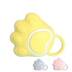 Skrubbe Elastisk Baby Shower Brush Husholdningsartikler Cat Paw Form Soft Body Bath Brush Badeværelse Tilbehør Gul
