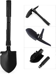 Taitettava lapio, retkeily sotilaallinen selviytymislapio kannettava työkalu retkeilyyn, patikointiin, retkeilyyn, auton hätätilanteeseen, ulkoiluu...