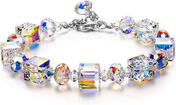 WABJTAM Kvinnors Armband Northern Lights Crystal Armband, Kvinnors Smycken Gåva med Gåva Smyckeskrin (Typ A)
