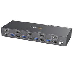 KVM Switch 4 -tietokone 2 -näytöt Displayport USB 3.0 KVM -kytkin tukee 4K@60Hz DP-porttia KVM SWI Musta