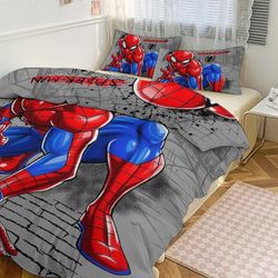 Kt79 Spiderman vuodevaatteet lapsille Miehet Naiset Twin Size Comforter Set 3kpl vuodevaatteet Setti 1 lohduttaja ja 2 tyynyliinaa-XP Tp79 Single13...