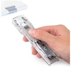 Yunshu Se gennem papirclipsdispenser og 8 genopfyldningsclips kontorartikler hvid