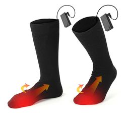 Gegong Elektriske oppvarmede sokker batteri Vinter utendørs skivarme Tykkere sokker for menn og kvinner