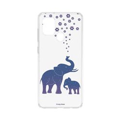 Crazy Kase Hull til Samsung Galaxy A21s fleksibel blå elefant