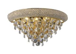 Inspired Lighting Alexandra Væglampe Medium 3 Let fransk guld, krystal