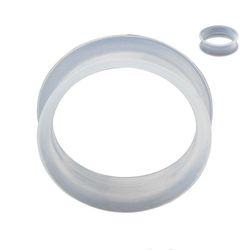 BodyJewelryOnline Super tynd silikone dobbelt blussede tunneler - sælges parvis - 6 farver til rådighed Klart 2g (6 mm)