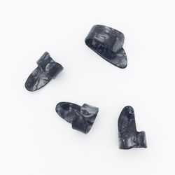 4 stk/sæt 1 tommelfinger + 3 finger guitar picks plectrum kappe, farve sort