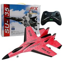RC-lentokone SU-35-lentokone 2.4G kauko-ohjattava hävittäjä FX-820-lentokone purjelentokone EPP vaahto s RC-kone aikuisille lapsille Lahjat Punainen