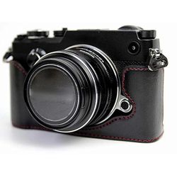 Olympus PEN-F digitaalikameralle aito aito nahkasuoja Half Case Grip fp Musta