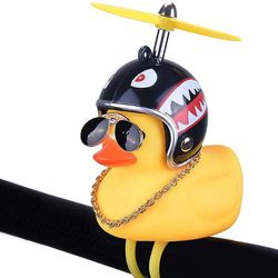 Stående Duck Cykel Bell Broken Wind Lille Gul Duck Mtb Road Bike Motor Hjelm Ridning Cykling Tilbehør med lys