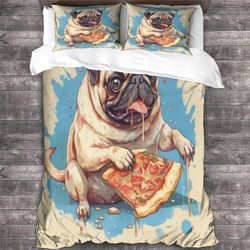 LikeEj MOPSI vuodevaatteet setti 3D koiran tulostettu mukava eläinten pussilakanasetti tyynyliinoilla sänkysetti, vuodevaatteet vuodevaatteet koti ...