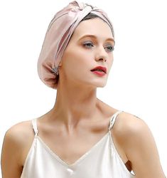 22 100% Mulberry Silk Sleep Cap For Kvinner Hårpleie, naturlig Silke Hår