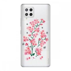 Crazy Kase Hull Til Samsung Galaxy A42 5g I Silikone Soft 1 Mm, Sakura Blomster
