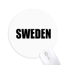 Sverige Land Navn Sort Runde Skridsikker Gummi Mousepad Game Office Musemåtte