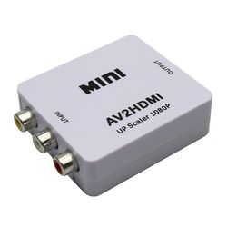 Mini Av To Hdmi-kompatibel Converter Device Av Cvbs 3rca Til Hdmi-kompatibel Box 1080p Video Av2 Til HDTV Til Ps3/ps4 Dvd Pc Hvid