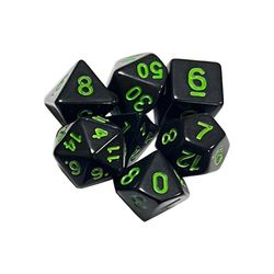 7stk Die Dnd-terninger Polyhedral terninger Sæt Sort-d&d-terninger Mtg-rollespil terninger Grøn