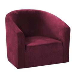 Bugu Solid Color Sofa Cover Badekar Chair Cover Wine Red Sklisikker Elastic Sofa Cover