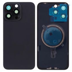 IPhone 15 Pro Max akkukotelo kiinnikkeellä + kameran linssin kansi (ilman logoa) - musta Monivärinen Black